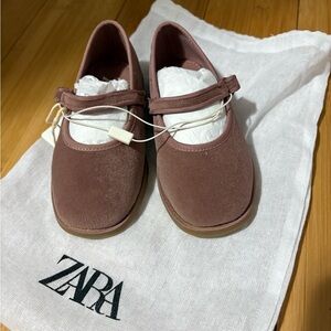 Zara Dusty Pink Mary Jane Flats